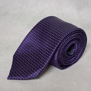 Lauren Ralph Lauren Silk Necktie Purple Basketweave Handmade 55" x 2.75"